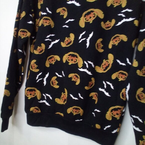 Disney Stitch Sweatshirt Juniors XS Long Sleeve Halloween Pumpkin Black Orange - Picture 14 of 15